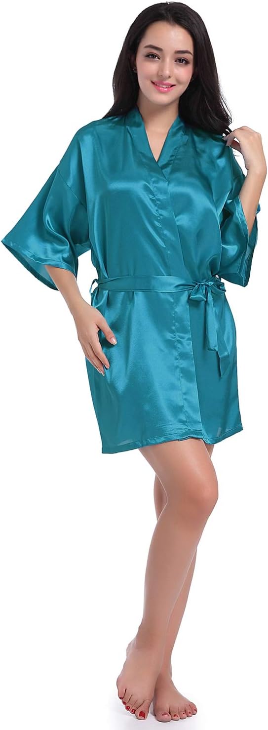 Satin Kimono Robe for Women & Girls | Bridal, Bridesmaid & Spa Bathrobe