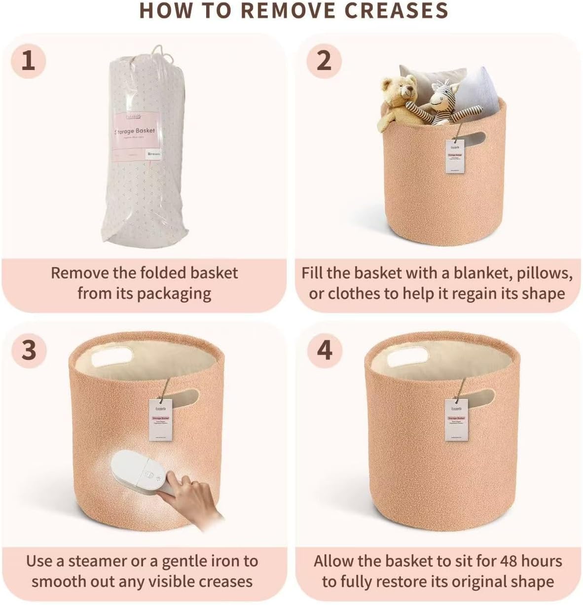 Putska Laundry Basket Hamper – Large Storage Basket for Clothes, Toys, Blankets & Organising | Brown | UK