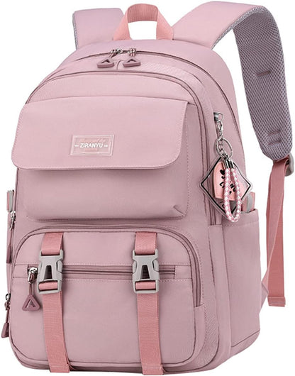 Women's & Teen Girls Laptop Backpack | 35L School & Travel Daypack with Anti-Theft Pocket — Grey