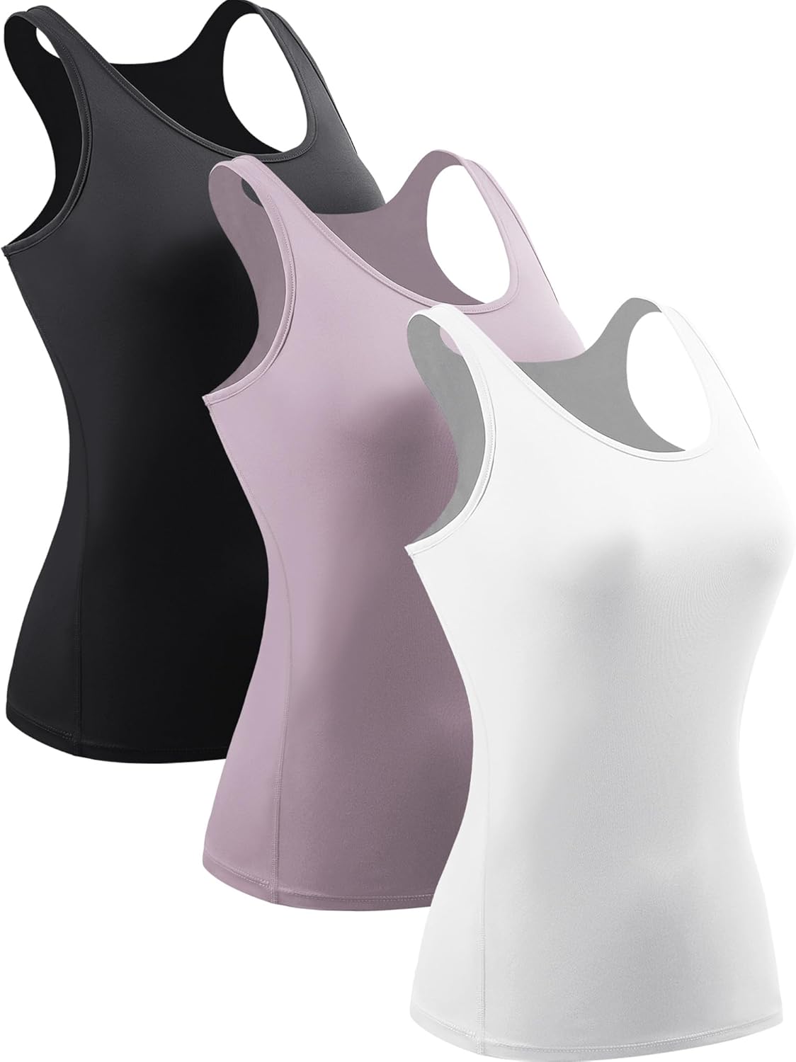 Cadmus Women's Sleeveless Vest 3 Pack | Stretch Tank Top Base Layer | Casual Undershirt