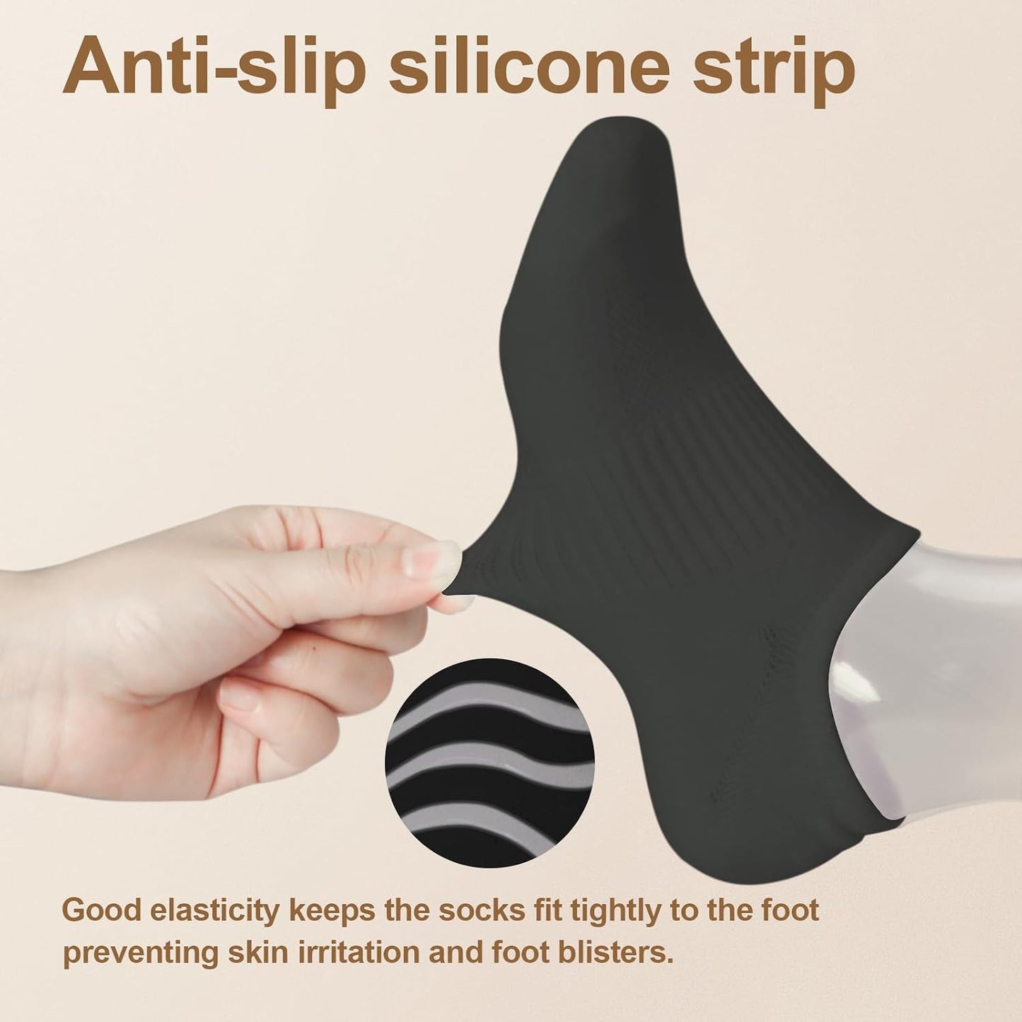 Zhtulck Invisible Ankle Socks | 6 Pairs | No-Show Trainer Liner | Non-Slip Silicone | Cushioned | Women's