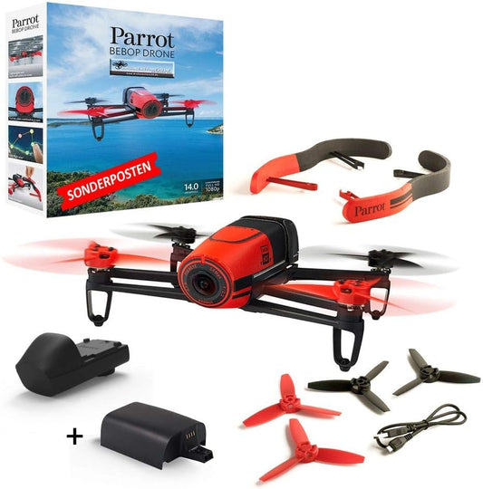 Parrot Bebop – Red 14MP HD Camera Drone with GPS Return Home & Smartphone Control
