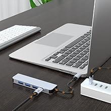 USB C Multiport Adapter 5-in-1 Docking Station with 87W PD Charging HDMI 4K