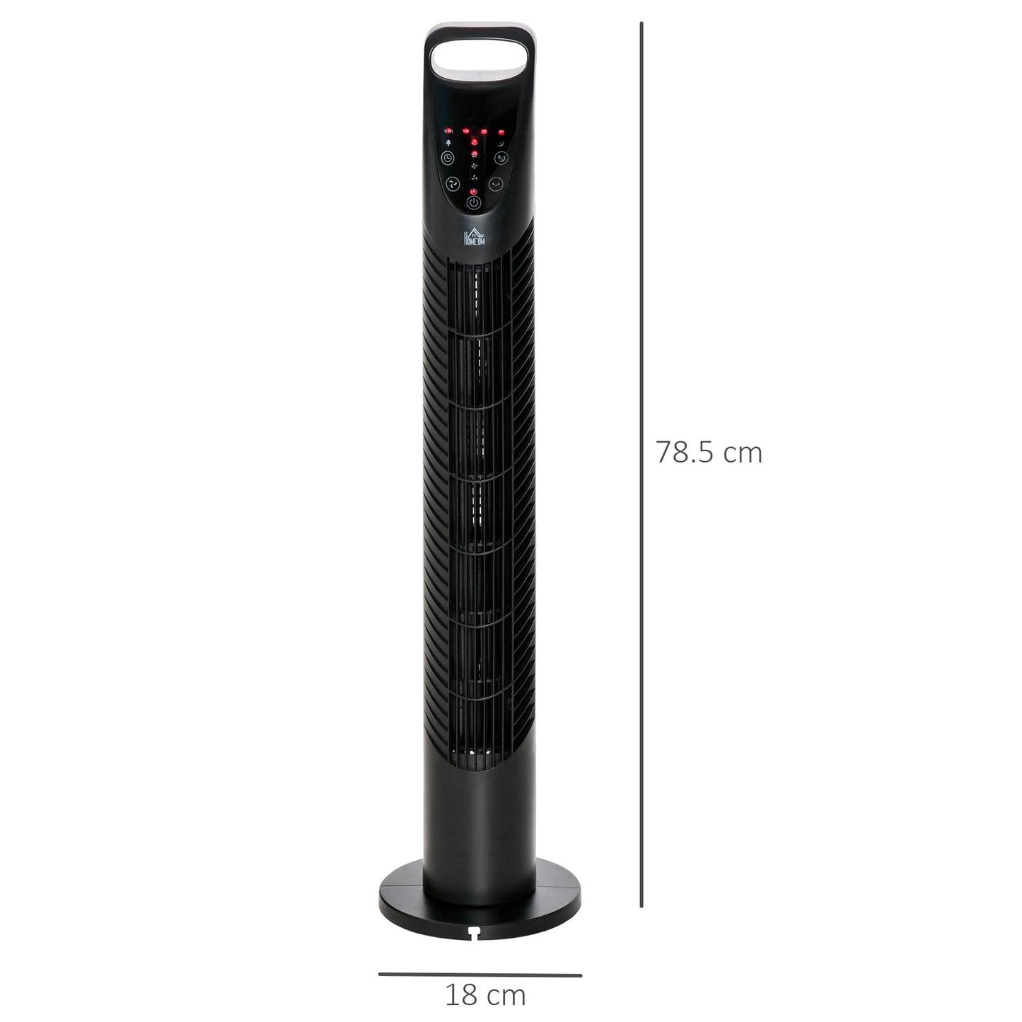 HOMCOM 31" Bladeless Tower Fan | 70° Oscillation, 37.8dB Quiet, 7.5H Timer, Remote Control — Black
