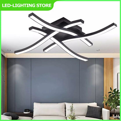 Modern LED Ceiling Light – 4 Wave Dimmable Lamps with Remote Control | Adjustable Colour Temperature for Kitchen, Living Room, Bedroom (24W, 3000K–6000K)