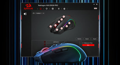 Redragon M612 PRO Wireless Gaming Mouse - 8000 DPI RGB Gaming Mouse with 11 Programmable Buttons for UK Gamers