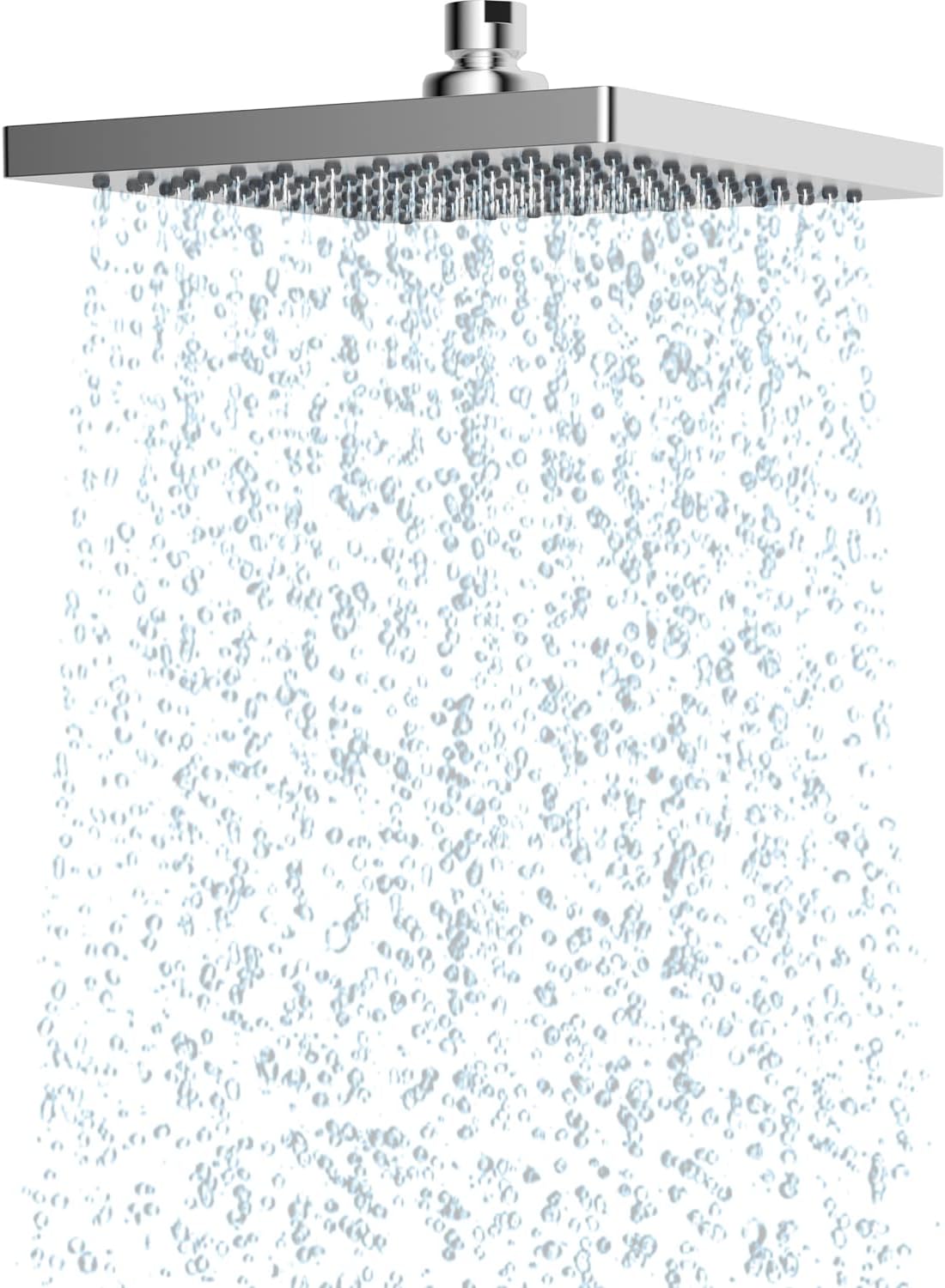 Hibbent 10" Round Rainfall Shower Head – Fixed Overhead Shower Head with Self‑Cleaning Nozzles (Black)
