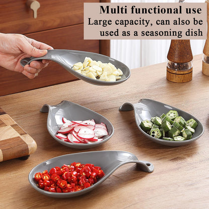 Grey Plastic Spoon Rest (4‑Piece Set) – Stove‑Top Utensil Holder for Spoons, Ladles, Tongs & Spatulas | Dishwasher Safe | UK