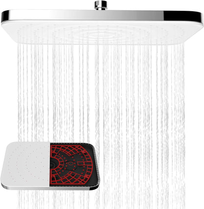 Hibbent 10" Round Rainfall Shower Head – Fixed Overhead Shower Head with Self‑Cleaning Nozzles (Black)
