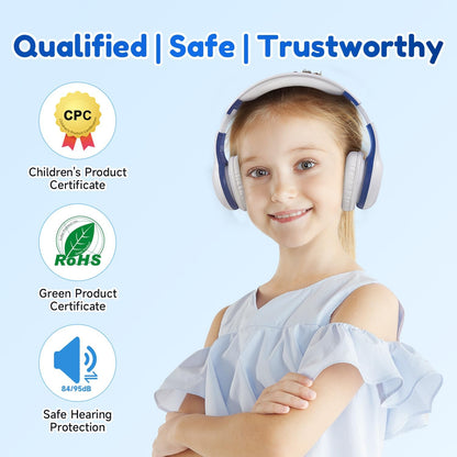 EarFun Kids Wireless Headphones – Bluetooth 5.4, Volume Limited 85/94dB, Foldable Over‑Ear with Mic (Orange)