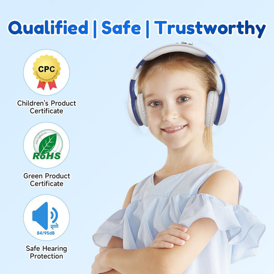 EarFun Kids Wireless Headphones – Bluetooth 5.4, Volume Limited 85/94dB, Foldable Over‑Ear with Mic (Orange)