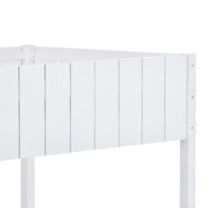 Wooden Mid Sleeper Bed (3ft Single) – Treehouse Canopy Loft Bed with Ladder & Guard Rail (90×190cm) | White | UK