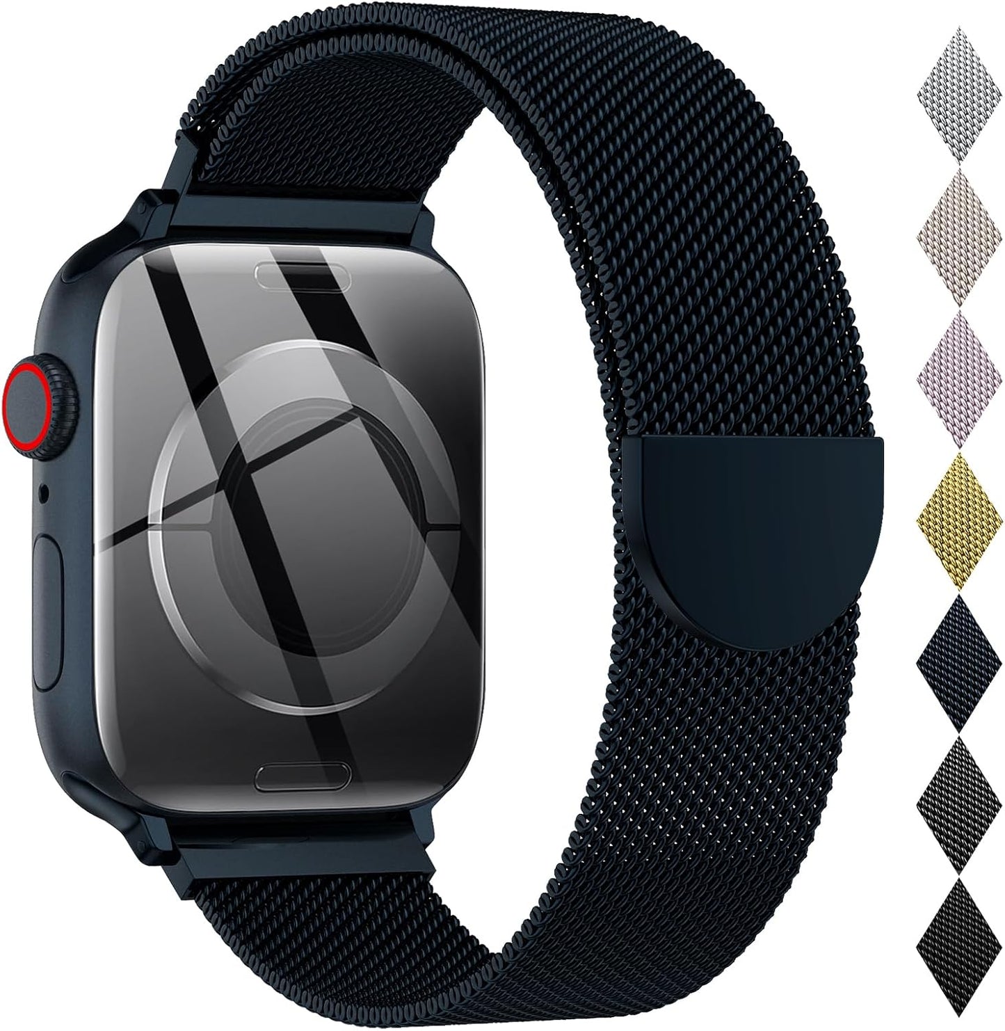 Milanese Loop Metal Watch Strap for Apple Watch – Magnetic Clasp, Adjustable (38–49mm)
