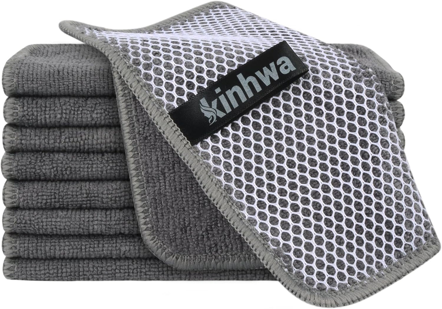 Microfibre Dish Cloths 6-Pack | Super Absorbent Quick-Dry Kitchen Cleaning Cloths with Scrubbing Side — 30 x 30 cm