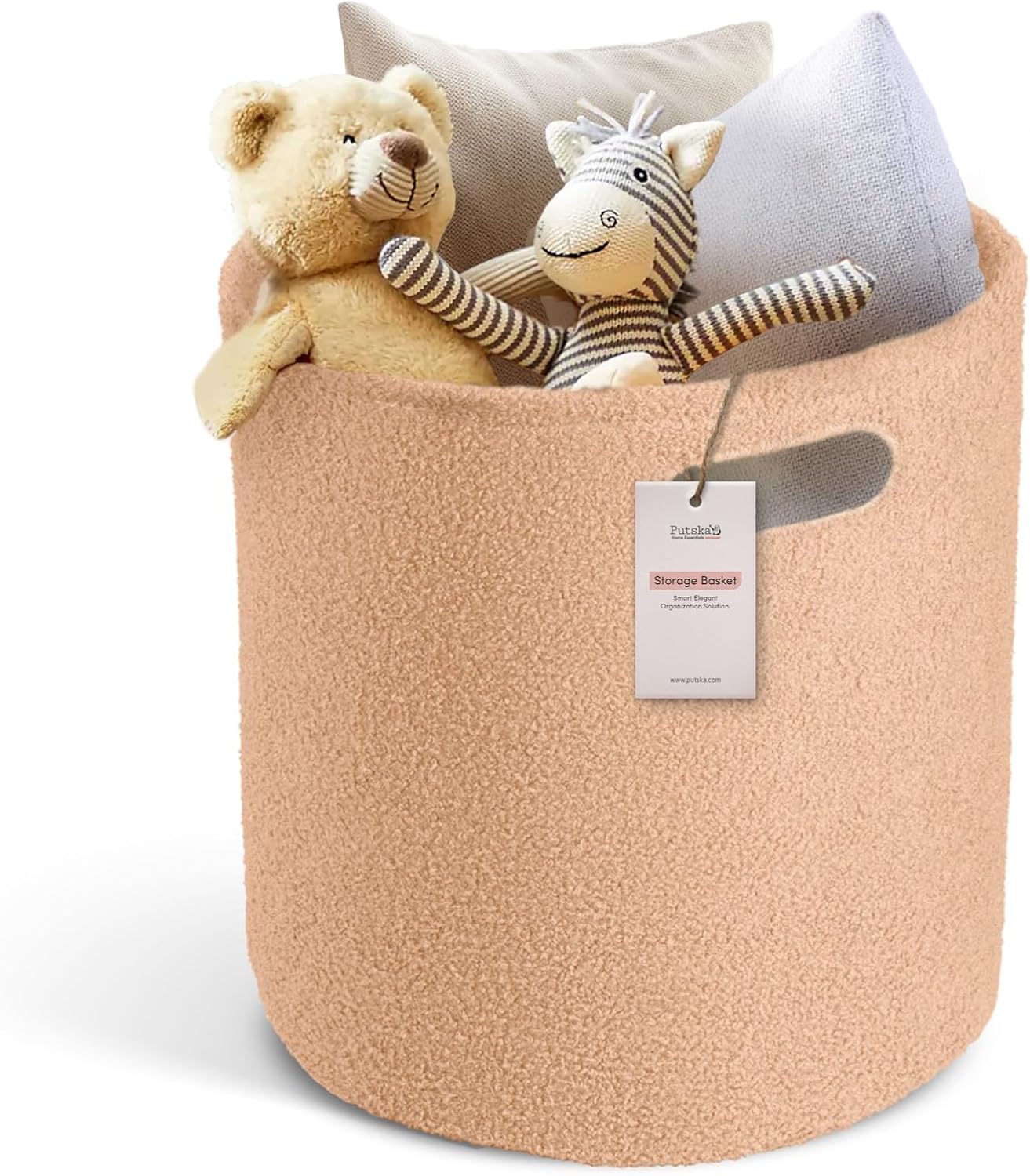 Putska Laundry Basket Hamper – Large Storage Basket for Clothes, Toys, Blankets & Organising | Brown | UK