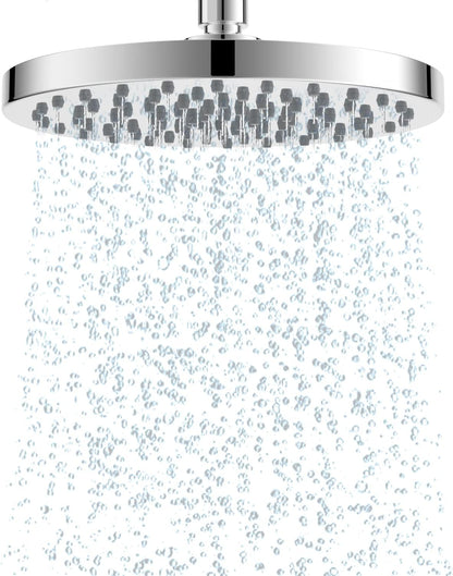 Hibbent 10" Round Rainfall Shower Head – Fixed Overhead Shower Head with Self‑Cleaning Nozzles (Black)