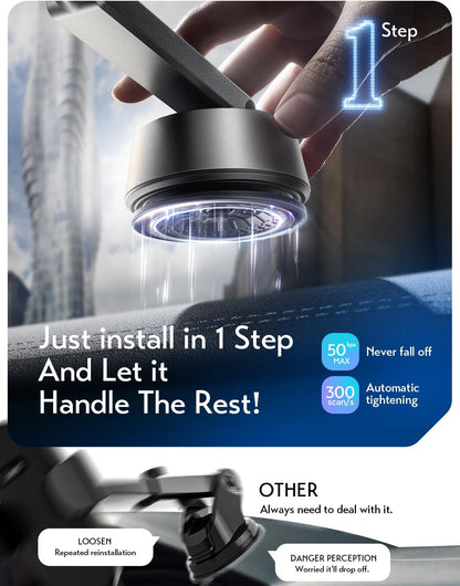 LISEN Car Phone Holder Mount – Electronic Suction Cup, 360° Rotation, Fits 4.0–7.6" Phones