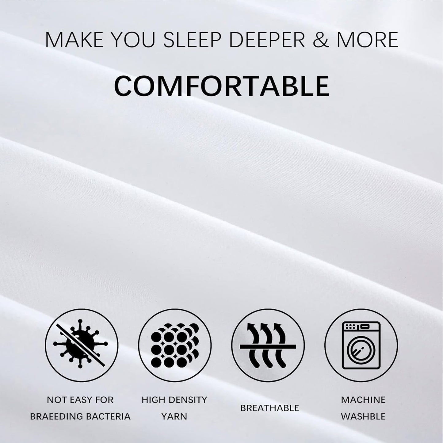 OSVINO King Sheet Set (3/4pcs) – Microfibre Bedding Set with Blue Line Embroidery, Deep Pocket 14–35cm
