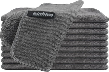 Microfibre Dish Cloths 6-Pack | Super Absorbent Quick-Dry Kitchen Cleaning Cloths with Scrubbing Side — 30 x 30 cm