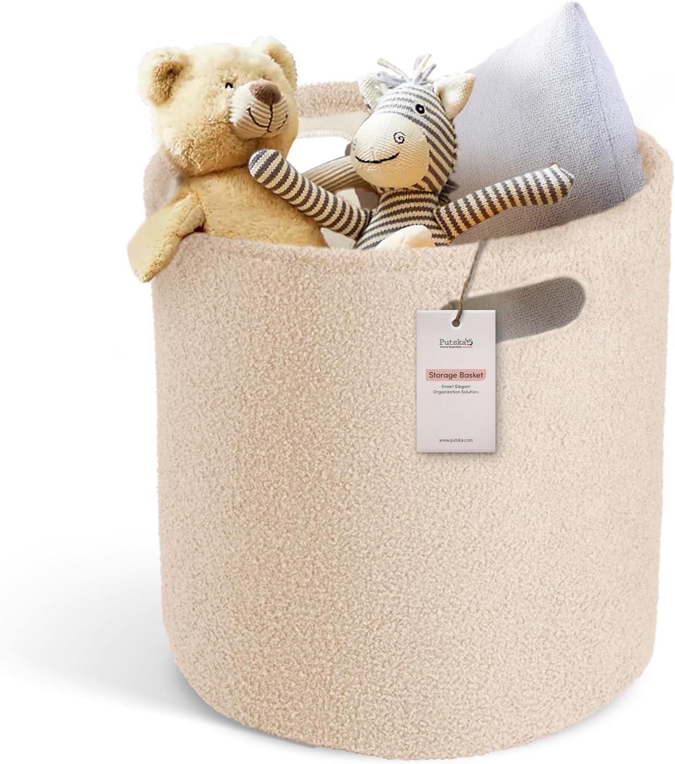 Putska Laundry Basket Hamper – Large Storage Basket for Clothes, Toys, Blankets & Organising | Brown | UK