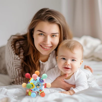 Baby Montessori Teething Toys - Food Grade Sensory Rattle for 0-18 Months | UK