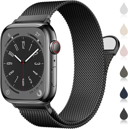 Milanese Loop Metal Watch Strap for Apple Watch – Magnetic Clasp, Adjustable (38–49mm)