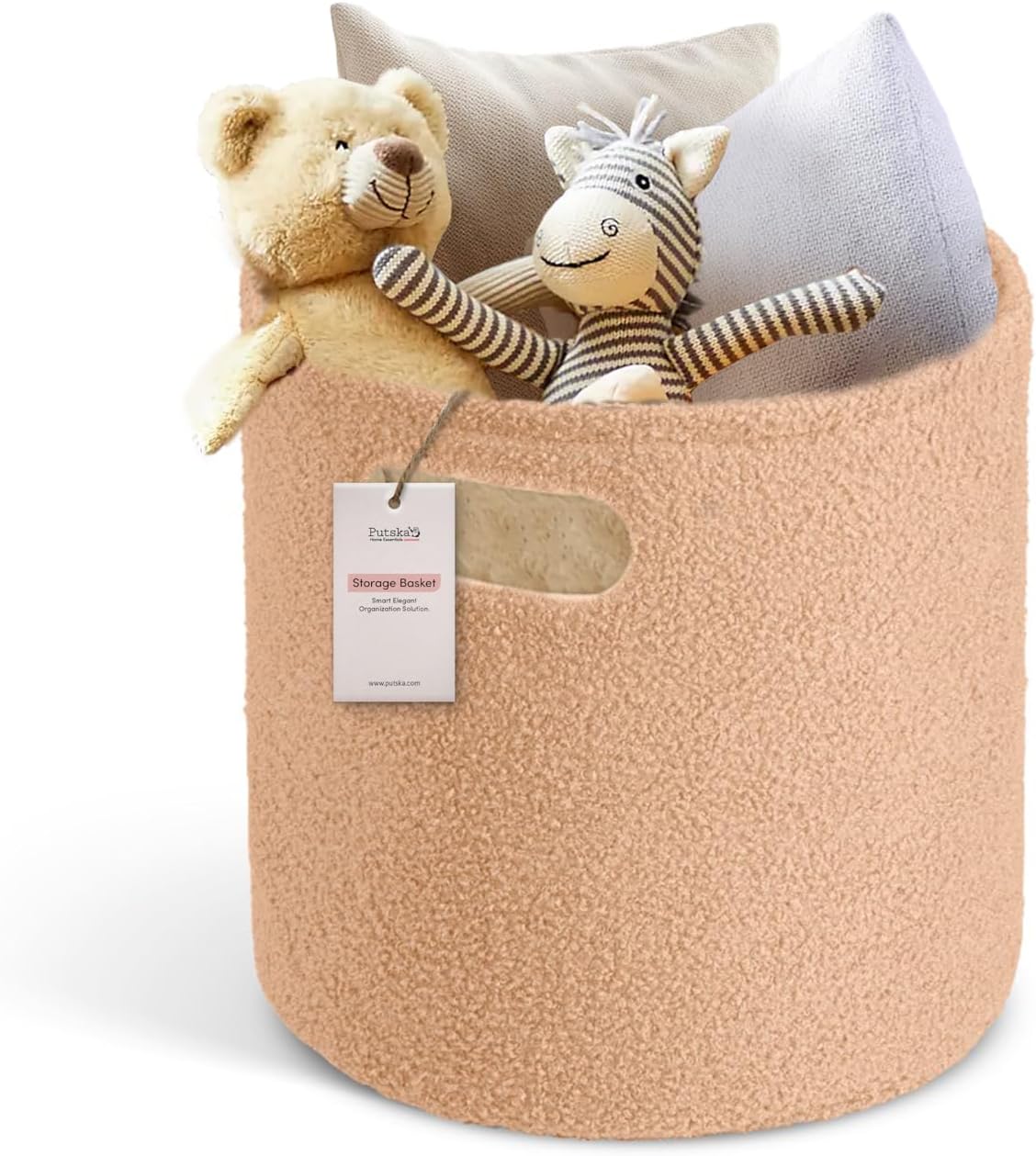 Putska Laundry Basket Hamper – Large Storage Basket for Clothes, Toys, Blankets & Organising | Brown | UK