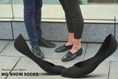 Physix Gear No‑Show Socks (Invisible) – Non‑Slip Low‑Cut Trainer Socks for Men & Women
