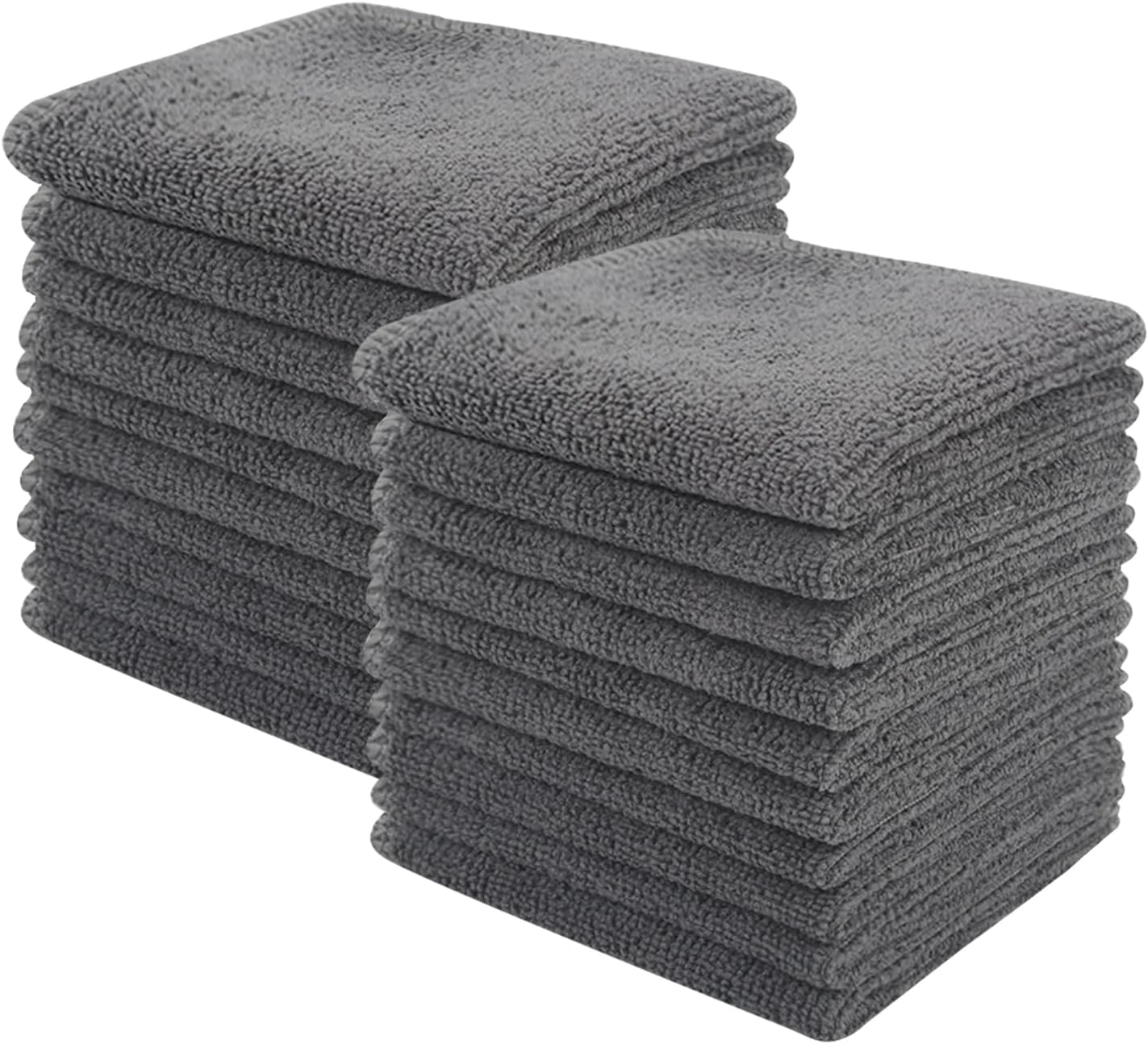 Microfibre Dish Cloths 6-Pack | Super Absorbent Quick-Dry Kitchen Cleaning Cloths with Scrubbing Side — 30 x 30 cm