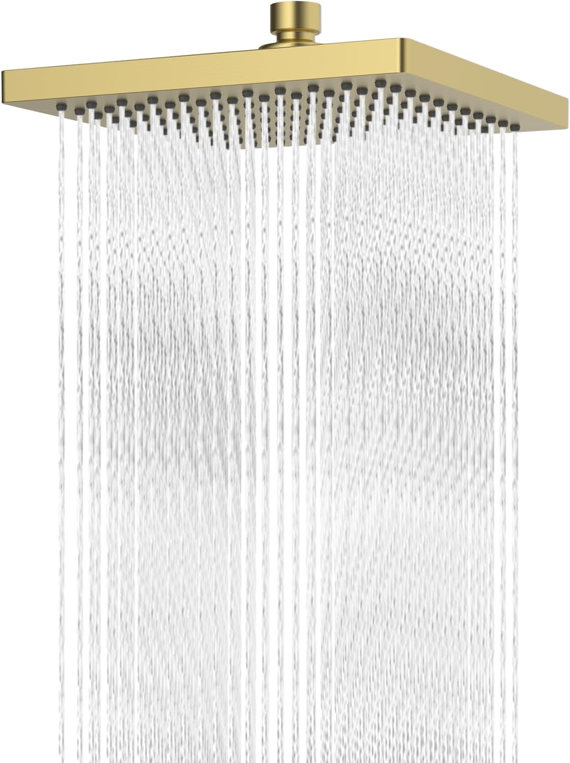 Hibbent 10" Round Rainfall Shower Head – Fixed Overhead Shower Head with Self‑Cleaning Nozzles (Black)