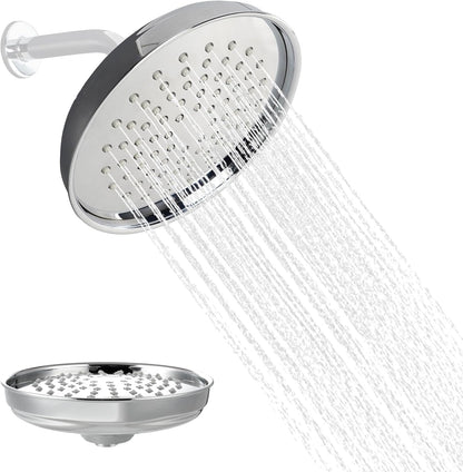 Hibbent 10" Round Rainfall Shower Head – Fixed Overhead Shower Head with Self‑Cleaning Nozzles (Black)
