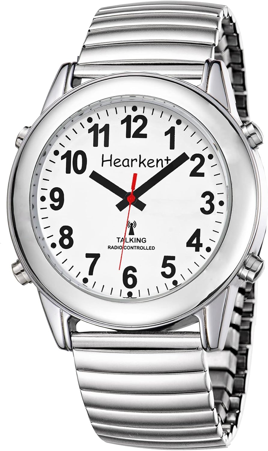 Atomic Talking Watch with Large Numbers – Self-Setting Watch with Expandable Strap