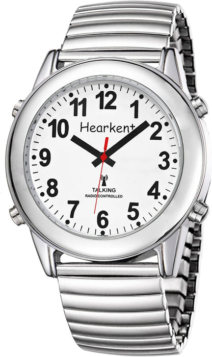 Atomic Talking Watch with Large Numbers – Self-Setting Watch with Expandable Strap
