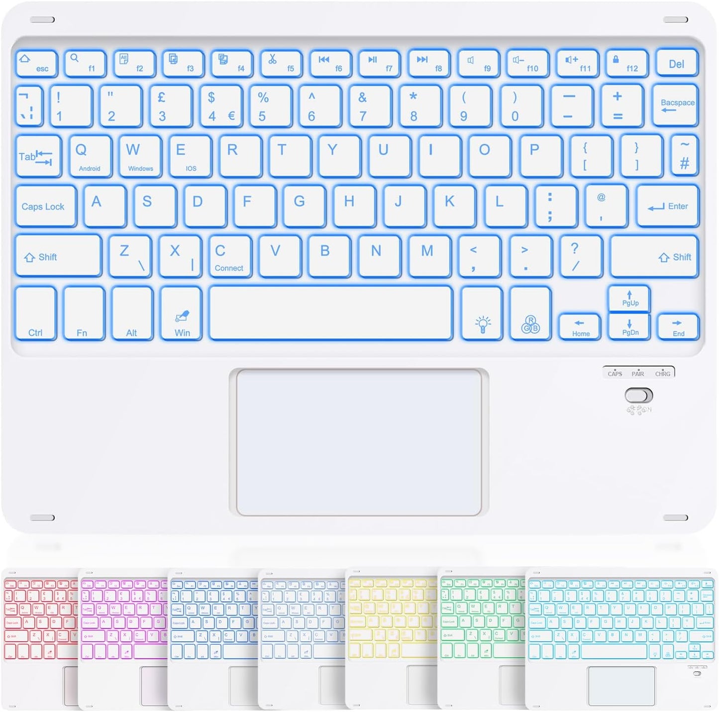 SOPPY Foldable Bluetooth Keyboard with Touchpad – USB Rechargeable Tri‑Fold Mini Wireless