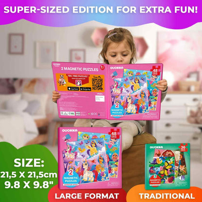 Magnetic Travel Puzzle Set for Kids | 2 x 48 Pieces, Car Activity Puzzle — Ages 2–6