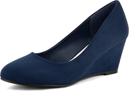 Greatonu Women’s Wedge Court Shoes – Mid Heel Office Platform Shoes