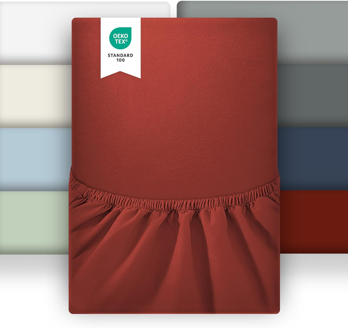 Puredown King Size Fitted Sheet – Deep 35cm Brushed Microfibre Bed Sheet Red
