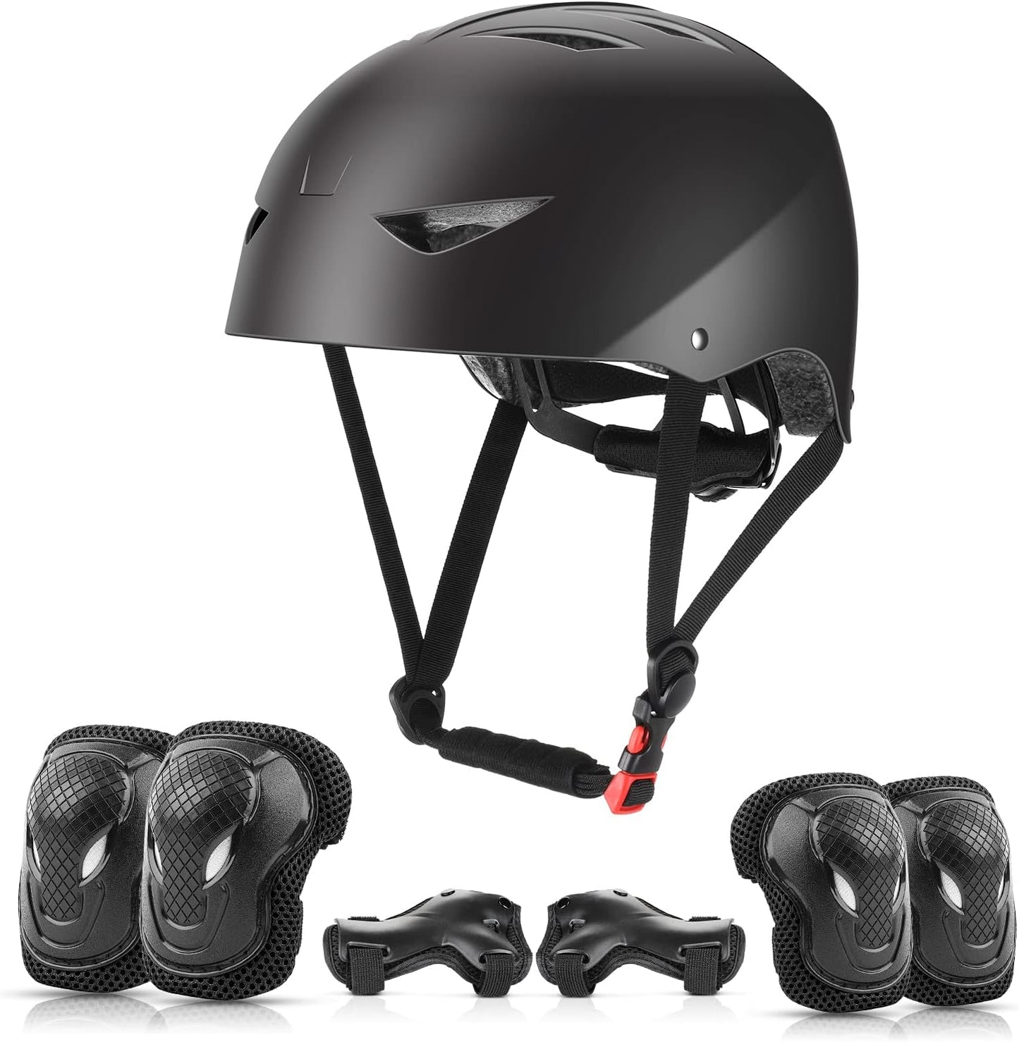 Kids Protective Helmet and Pads Set (Age 5-12) – Includes Skateboard, Knee, Elbow & Wrist Pads for Roller Skating, Cycling, Scooters, and Extreme Sports