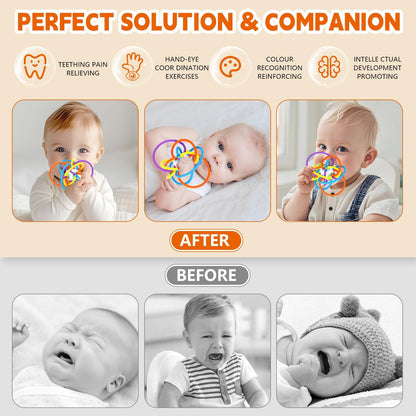 Baby Montessori Sensory Teething Toy – Food‑Grade Baby Teether for 0–12 Months (Globular Wire Shape)