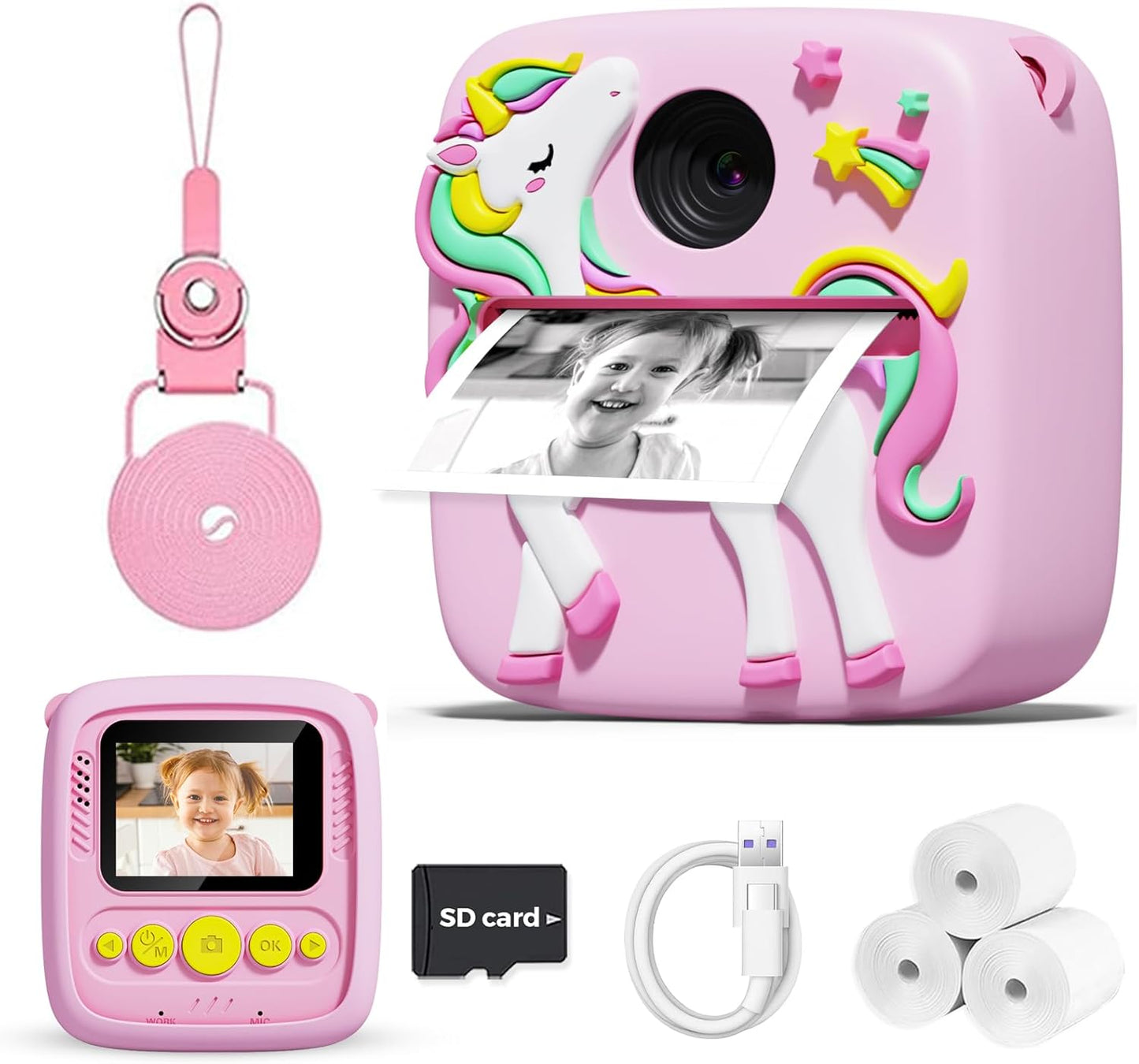 Lenudar Kids Camera Instant Print, 1080P Kids Digital Camera, Girls Boys Toys Age 3-9, Christmas Birthday Gifts Toys for 3 4 5 6 7 8 9 Year Old Boys Girls (Green)