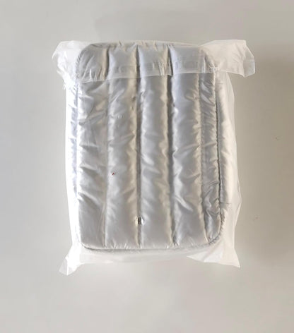 Prite Puffy Padded Makeup Bag – Waterproof Quilted Cosmetic Travel Toiletry Bag | Silver | UK