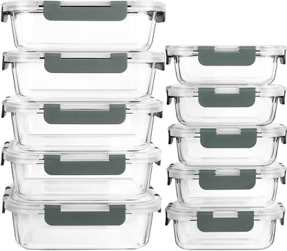 Stackable leakproof glass food containers – ideal for portion control and kitchen organisation