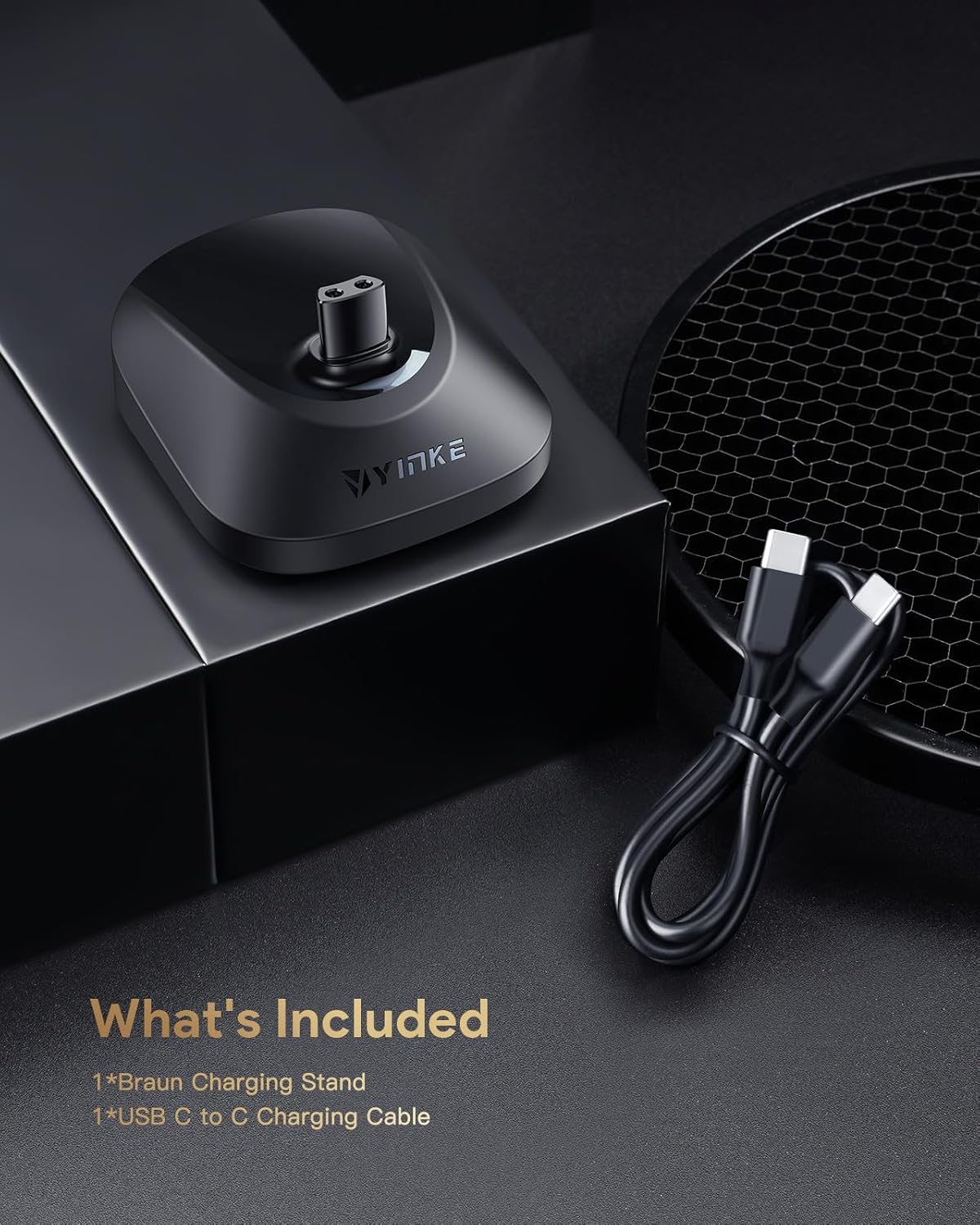YINKE 3.5V–12V Charging Base for Braun Electric Shavers – Compatible with Series 3/5/6/7/8/9 (Travel Stand)