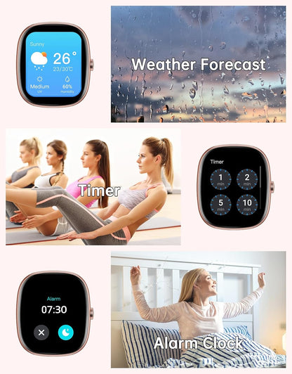 HUAKUA Women’s Smartwatch – Bluetooth Call Answer/Make, Heart Rate & SpO2 Tracking, Sleep Monitor, Multi‑Sport Fitness Tracker