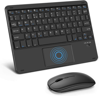 SOPPY Foldable Bluetooth Keyboard with Touchpad – USB Rechargeable Tri‑Fold Mini Wireless