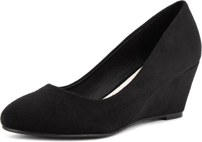 Greatonu Women’s Wedge Court Shoes – Mid Heel Office Platform Shoes