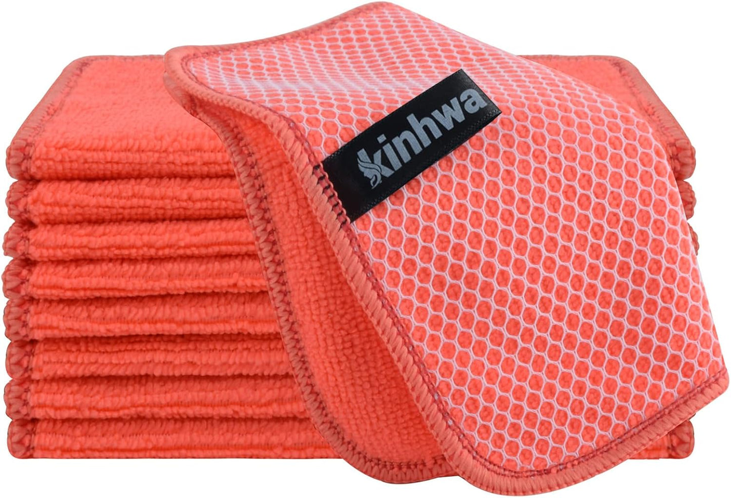Microfibre Dish Cloths 6-Pack | Super Absorbent Quick-Dry Kitchen Cleaning Cloths with Scrubbing Side — 30 x 30 cm