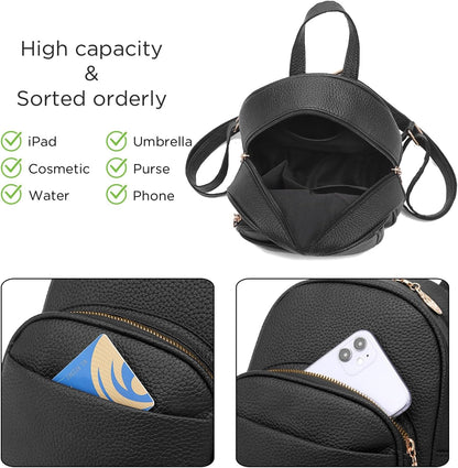 Barsine Girl's Mini Backpack Purse | Cute Small Rucksack | Casual Everyday Bag