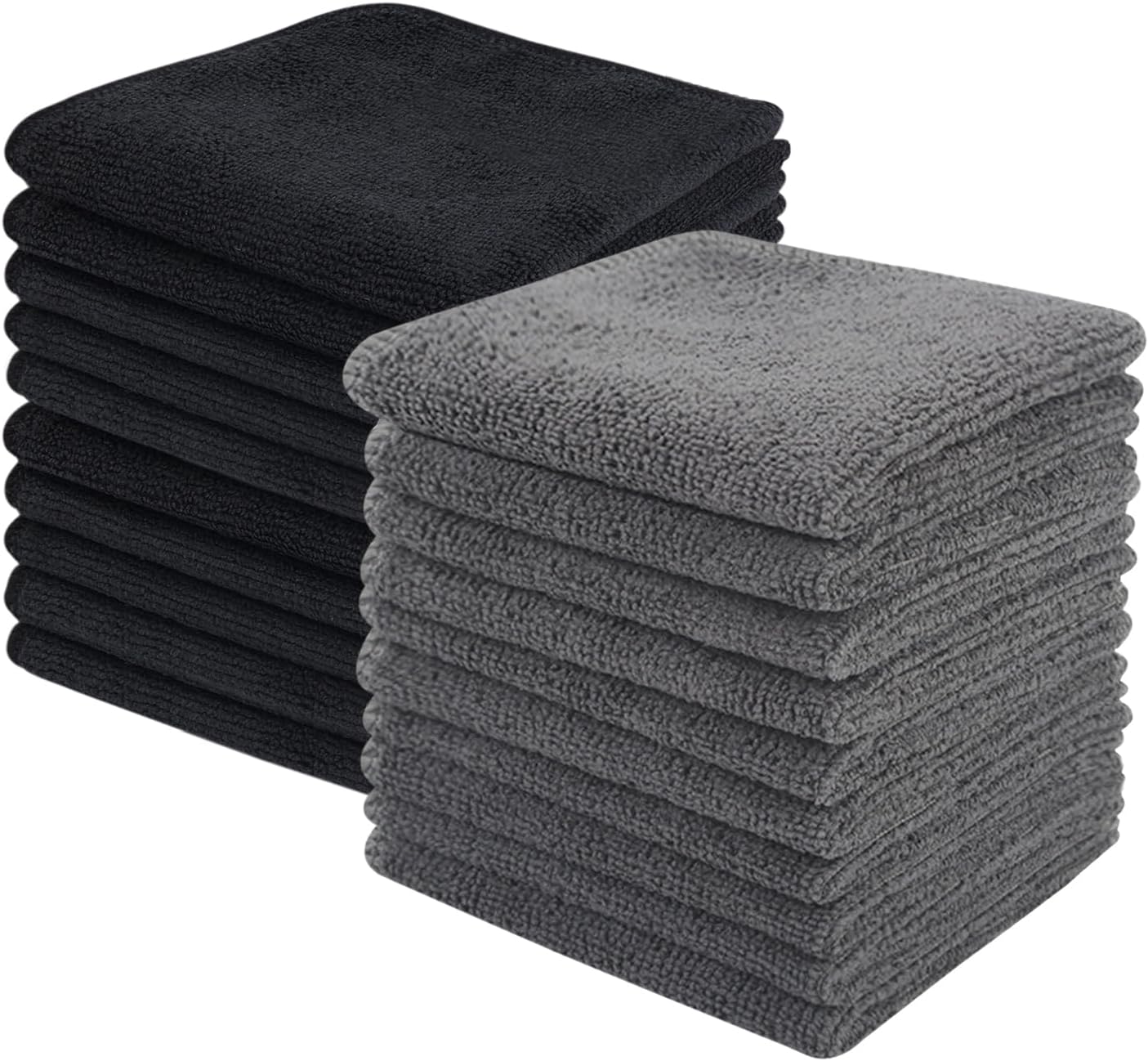 Microfibre Dish Cloths 6-Pack | Super Absorbent Quick-Dry Kitchen Cleaning Cloths with Scrubbing Side — 30 x 30 cm