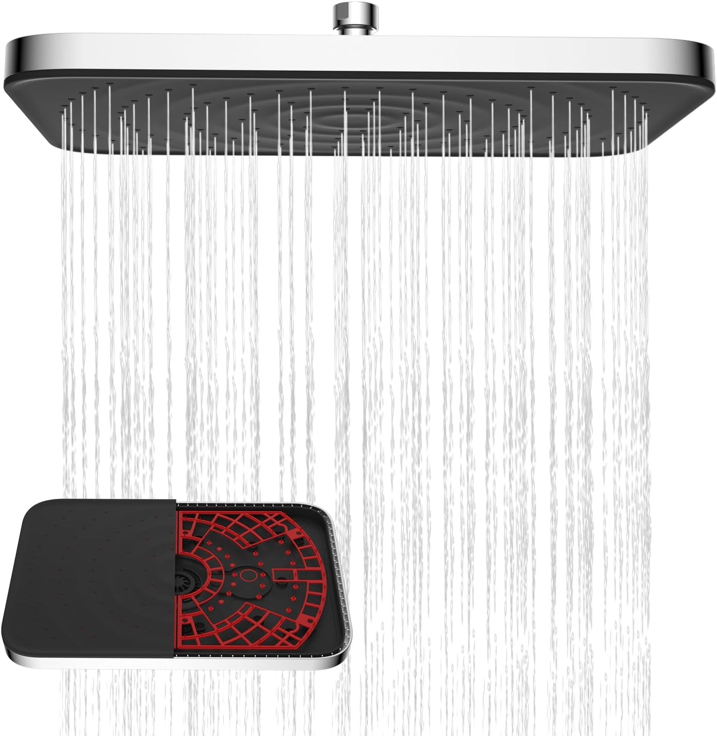 Hibbent 10" Round Rainfall Shower Head – Fixed Overhead Shower Head with Self‑Cleaning Nozzles (Black)